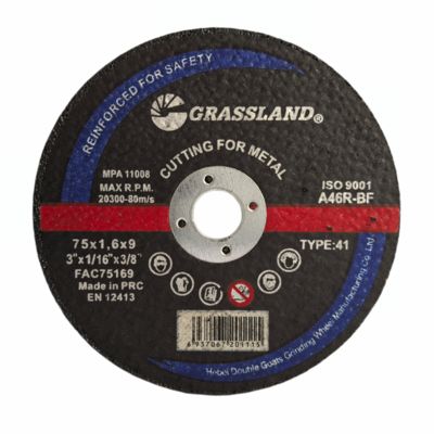 3 inci Metal Grinding Disc untuk lurus dan chip-free Potongan 75mm x 1.6mm x 9mm Berkelanjutan Wheel Blade Karat Aluminium Oxide Abrasive 80 m/s