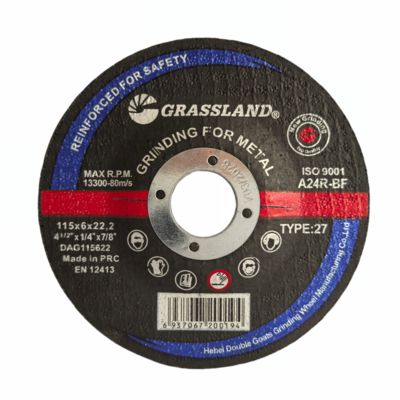 GRASSLAND Cakram Gerinda Logam 115mm X 6mm X 22.2mm untuk Pemotongan Presisi Bebas Getaran