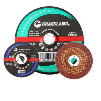 4 In X 1/4 In X 5/8 Dalam Roda Gerinda T27 Berikat Resin Untuk Memoles Baja Tahan Karat