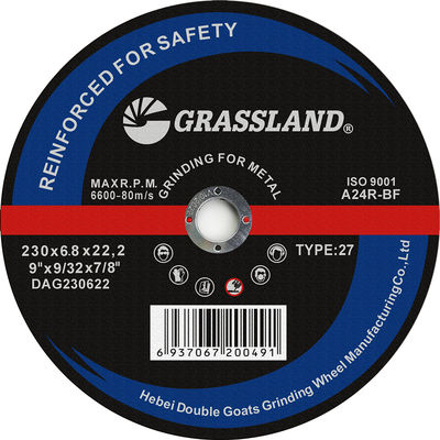 24 Grit 230 X 6.8 X 22mm Roda Abrasive Untuk Penggiling Sudut