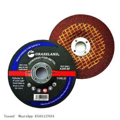 80m / S Baja Logam 4 &quot;100 X 6 X 16mm Roda Gerinda Abrasif Untuk Penggiling Sudut
