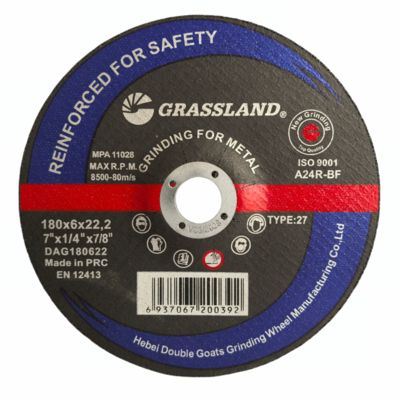 GRASSLAND 7" Resin Abrasive Metal Cutting Discs untuk Stainless Steel 180 X 6 X 22.2 Angle Grinder