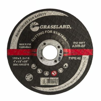 GRASSLAND 4 Inch Inox Grinding Discs dengan Monocrystalline Fused Alumina 100mm X 3.2mm X 16mm