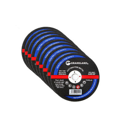 Padang Rumput 80m / s 3 Inch 75mm Cakram Pemotong Logam Abrasive