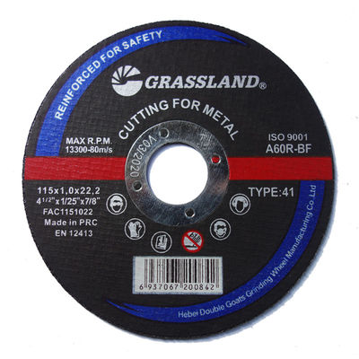 Flat 115x1x22mm 4.5inch Abrasive Metal Cutting Discs Untuk Penggiling Sudut