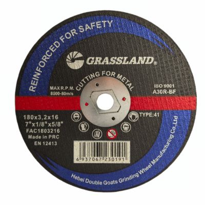 GRASSLAND 7 Inch Inox Grinding Disc dengan Monocrystalline Fused Alumina 180mm X 3.2mm X 16mm