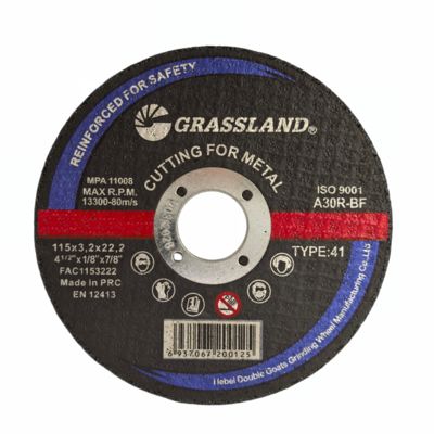 GRASSLAND  Cakram Pemotong Logam Abrasif Resin untuk Baja Tahan Karat 115 X 3.2 X 22.2 Gerinda Sudut